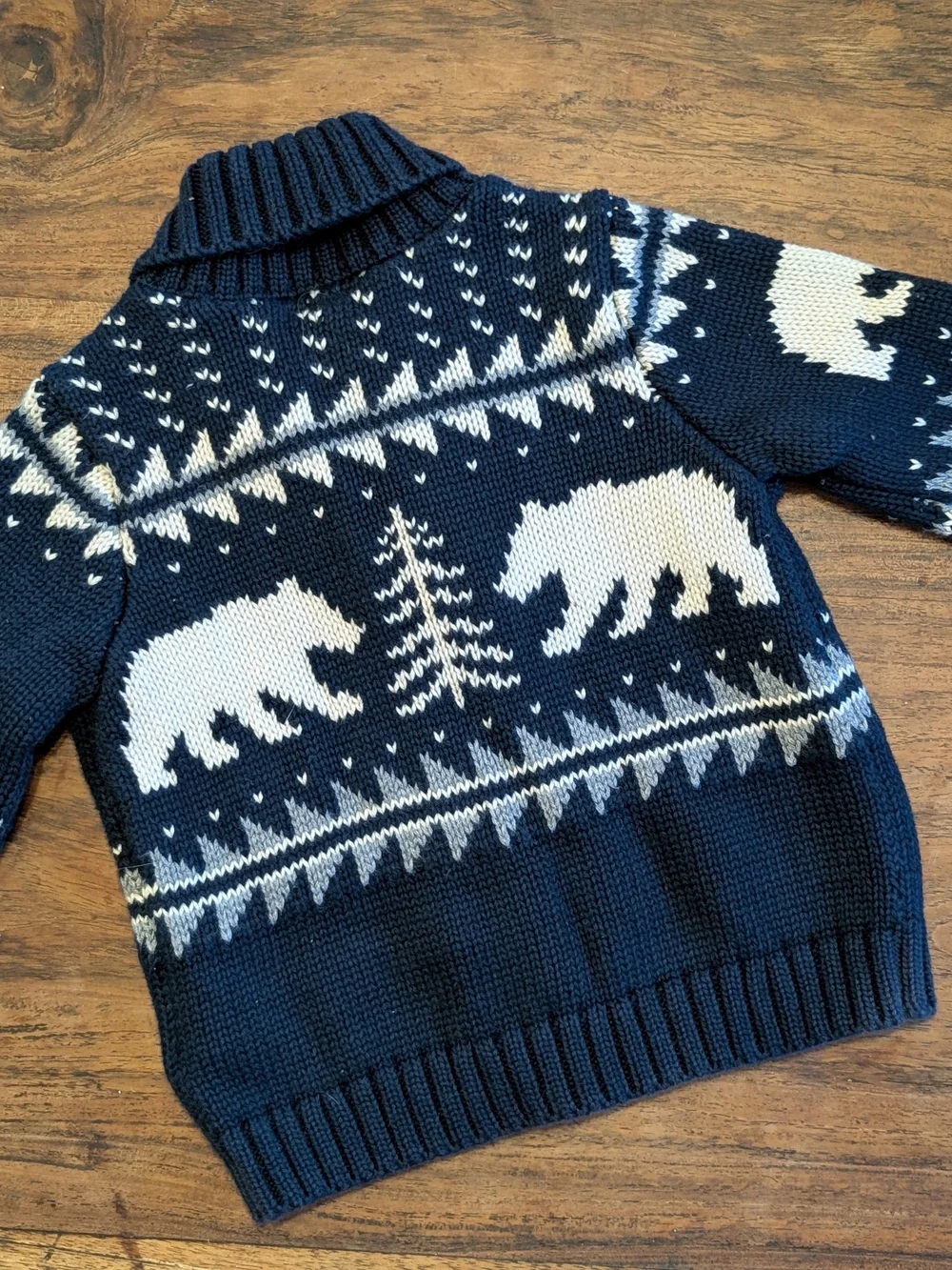 Nordic Boys Navy Fair Isle Knit Zip Cardigan Jacket By Old Navy 3-6months